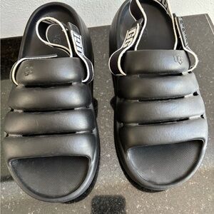 UGG Black Padded Slide Sandals Kids 6